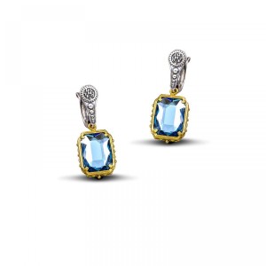 Ασημένια Διπλής Όψης Σκουλαρίκια με Swarovski Stones από Dimitrios Exclusive
