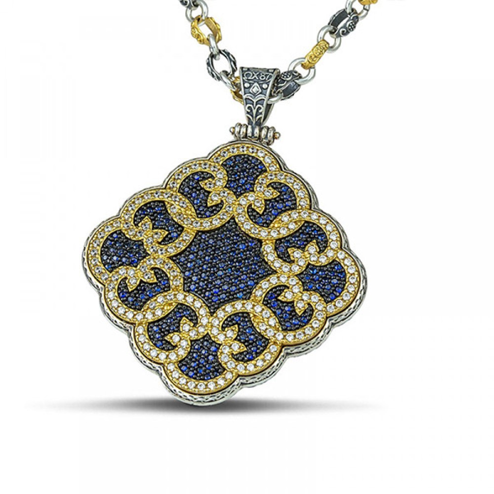 Ασημένιο Διπλής Όψης Μενταγιόν με Ημιπολύτιμους Λίθους και Ζιργκόν από τον Dimitrios Exclusive