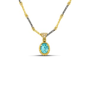 Μενταγιόν με Oval Swarovski Κρύσταλλο και Ζιργκόν