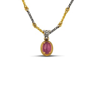 ΜΕΝΤΑΓΙΟΝ 925 ΜΕ CAT EYE ΠΕΤΡΕΣ