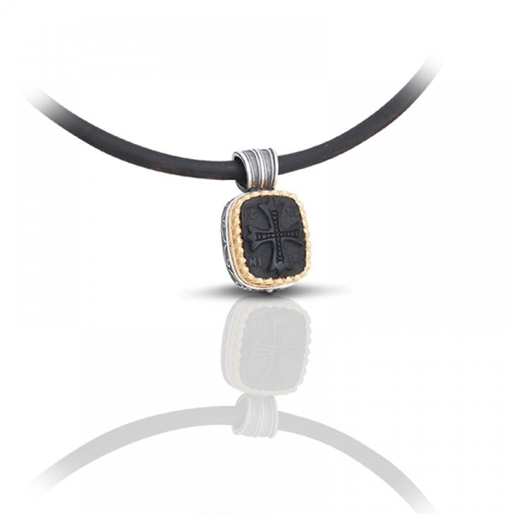 Ασημένιο Μενταγιόν με Ορειχάλκινο Έμβλημα και Επιχρυσωμένο Πλαίσιο από τον Dimitrios Exclusive