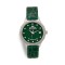 Silver plated Watch with Green leather  