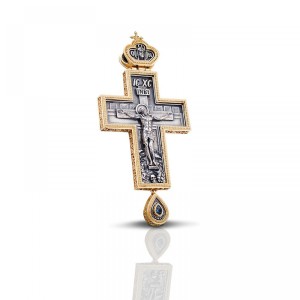 Ασημένιος Ορθόδοξος Σταυρός με Swarovski από τον Dimitrios Exclusive