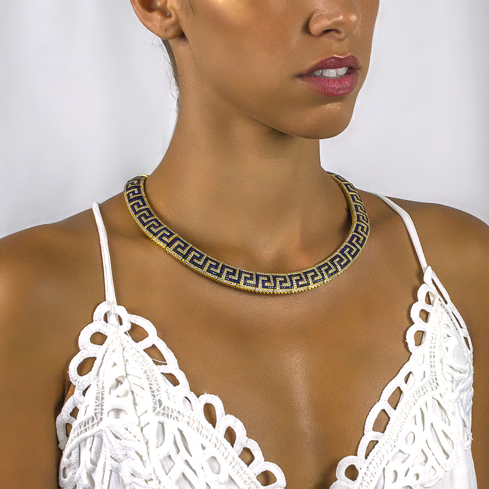 Κολιέ Greca Pave από Dimitrios Exclusive