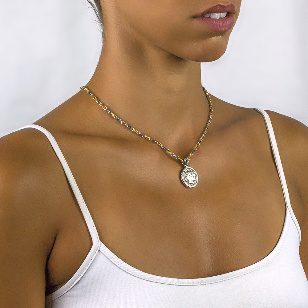 Μενταγιόν Κουκουβάγια Διπλής Όψης με Swarovski Πέτρες Τεχνικής Μωσαϊκού M82