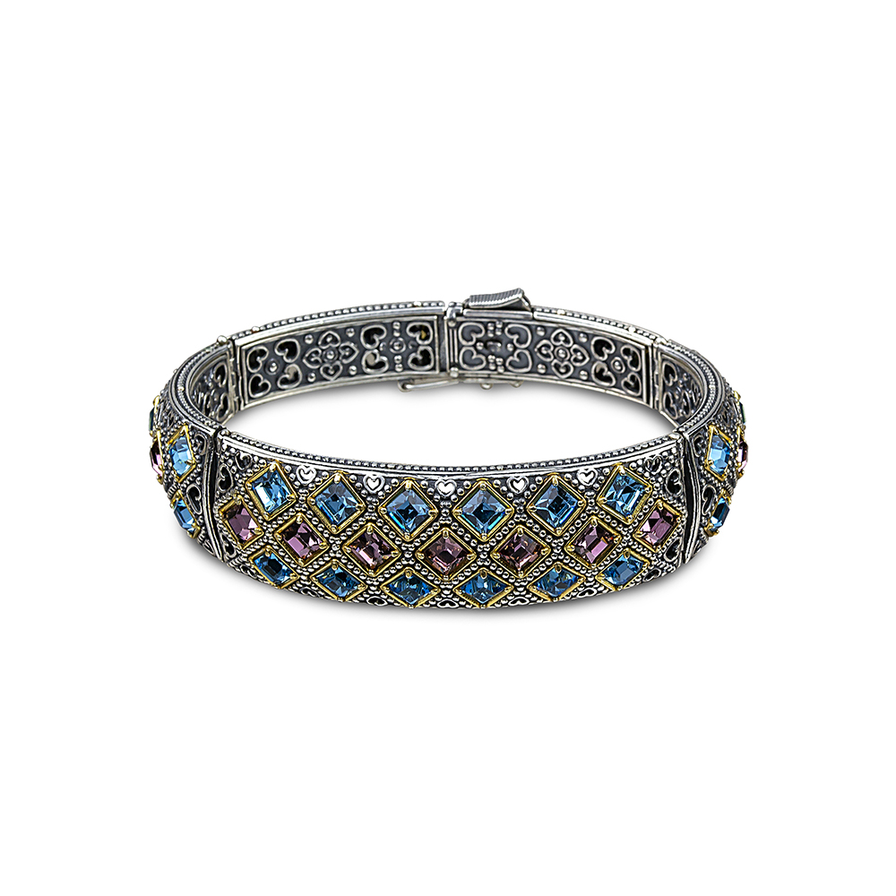 Ασημένιο Βραχιόλι με Πολύχρωμα Κρύσταλλα Swarovski από τον Dimitrios Exclusive