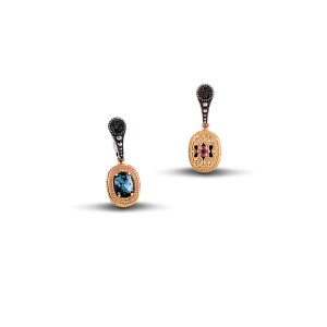 Ασημένια Σκουλαρίκια Διπλής Όψης με Swarovski Crystal από τον Dimitrios Exclusive